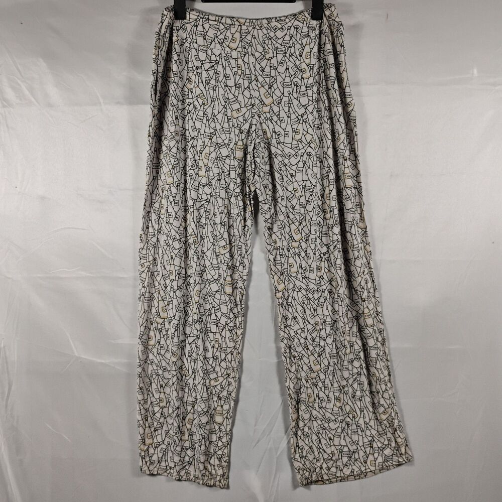 Soma Womens Lounge Pants Champagne Bottle All Around Print Large Stretch Pockets